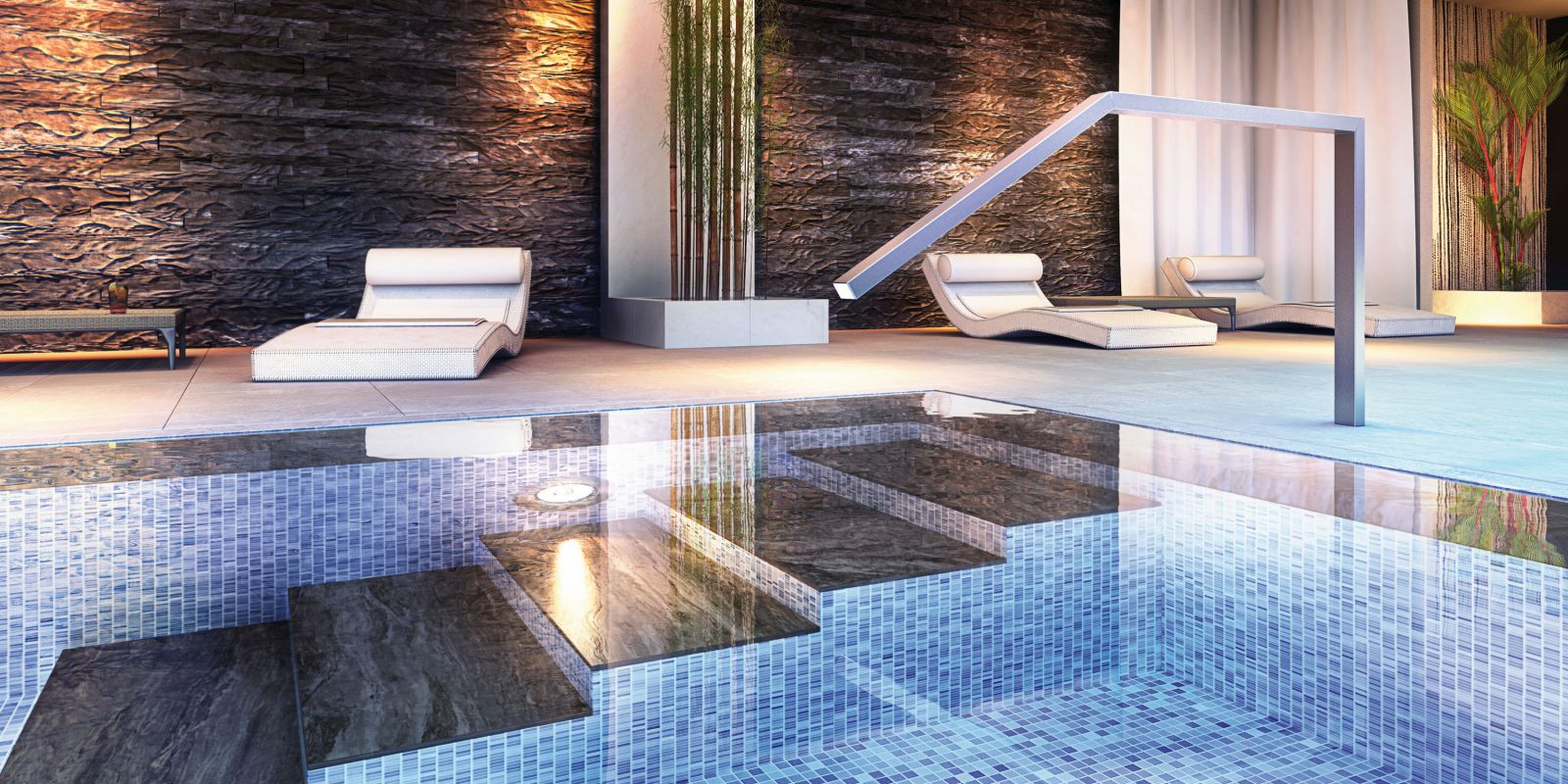 Mosaik Swimmingpool - Luxus Schwimmbecken